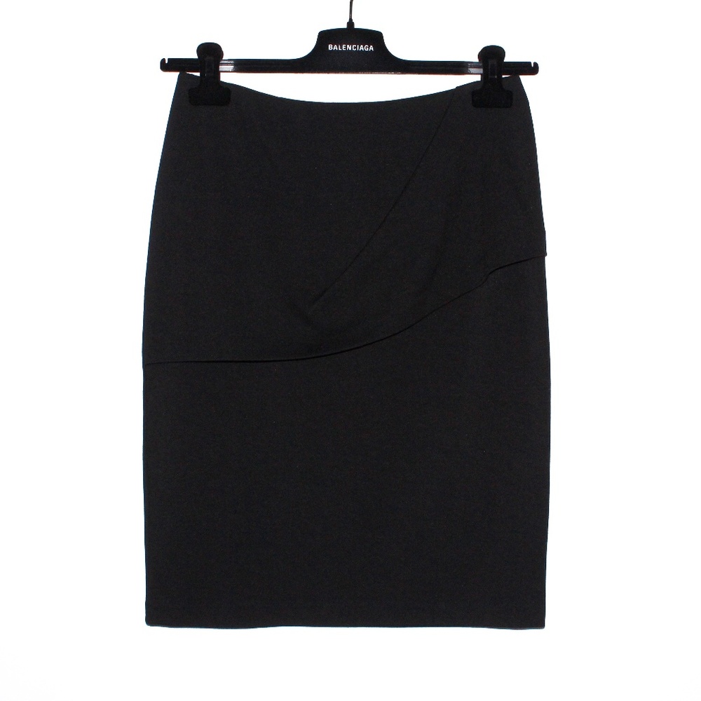 Cabi "Overlay" Black Asymmetrical Wrap Pencil Skirt